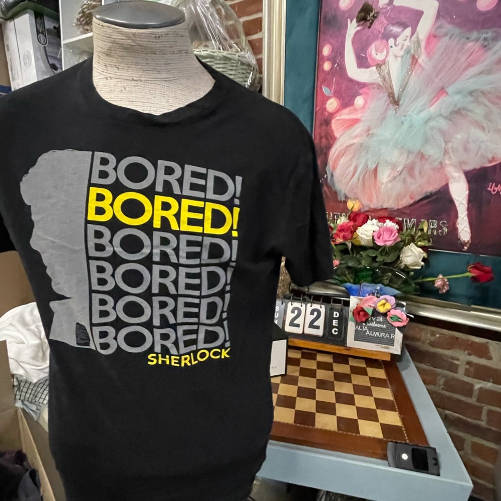 BBC Sherlock BORED BORED BORED T-Shirt NWT Licensed & Official